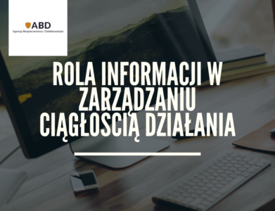 Rola informacji w zarządzaniu ciągłością działania